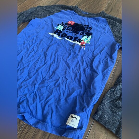 Kids winter Roots long sleeve logo shirt - Picture 2 of 3